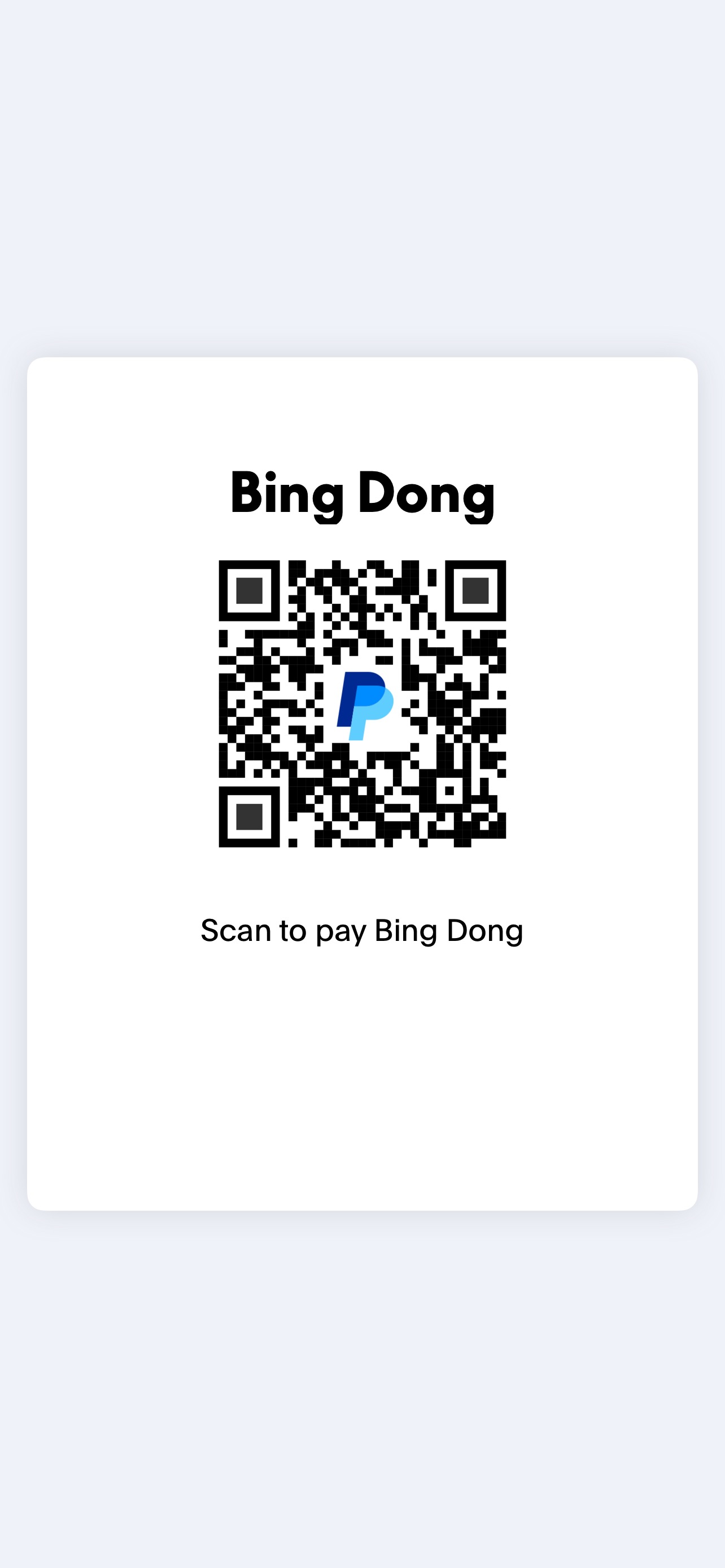 PayPal QR Code - Bing Dong